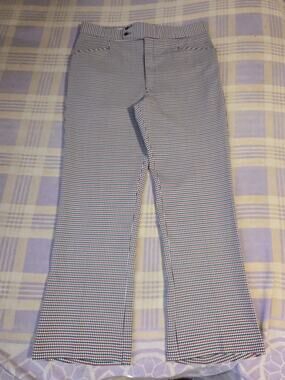 VTG Broomsticks Glen Oaks Pants Bell Bottoms Plaid Disco 70s Scovill Polyester